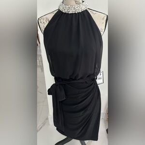 Adrianna Papell Black Backless Dress